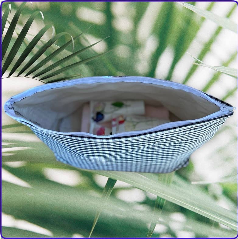 everydaybags.gifts - Vendita all'ingrosso Beauty case - Donna - Borsa da Toilette a Quadri Bianco e Nero – Borsa da Viaggio Fatta a Mano2