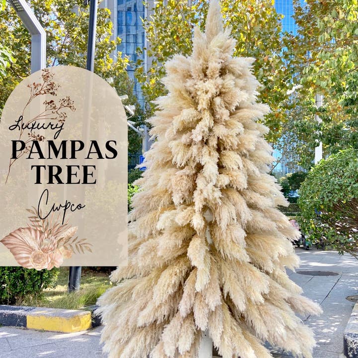 Cwpco - Wholesale Sculpture - Luxury Handmade Pampas Grass Christmas Tree Boutique Display5