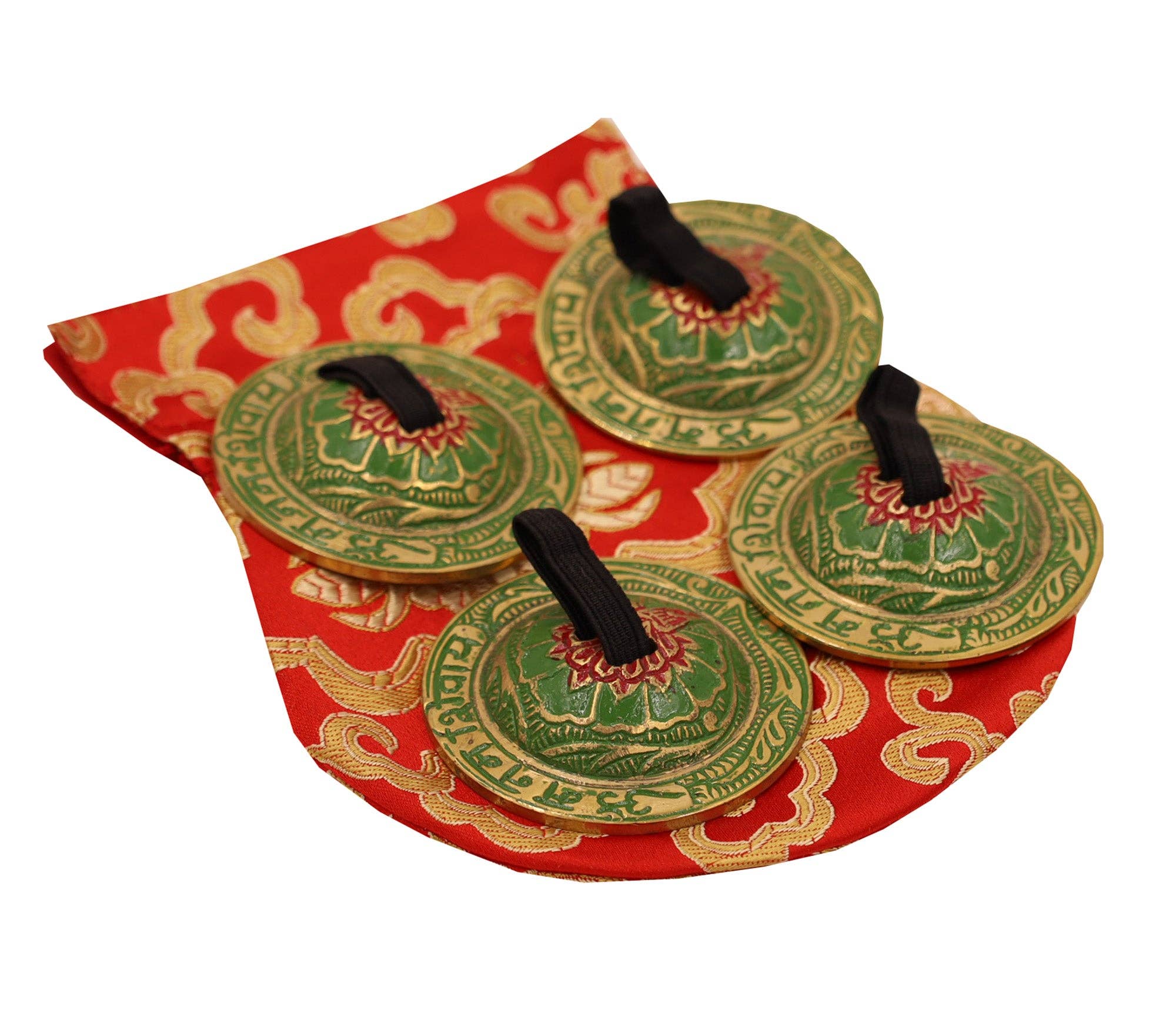 Lungta Imports - Vente Instruments de musique - 2 paires de cymbales à doigts Om Namah Shivaya en laiton Zills pour cloche9