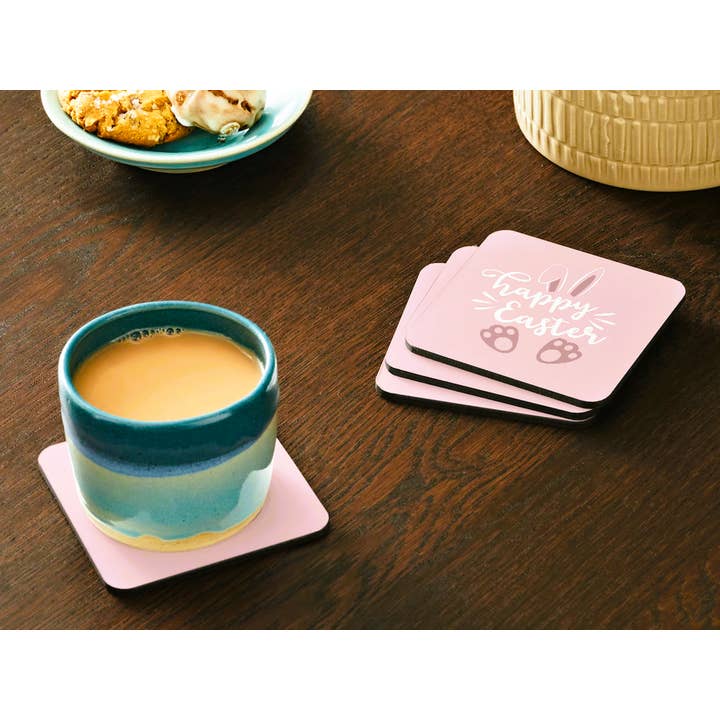 Happy Easter Coaster: Easter Bunny with Feet and Ears for wholesale by Ron Knight Entertainment, LLC