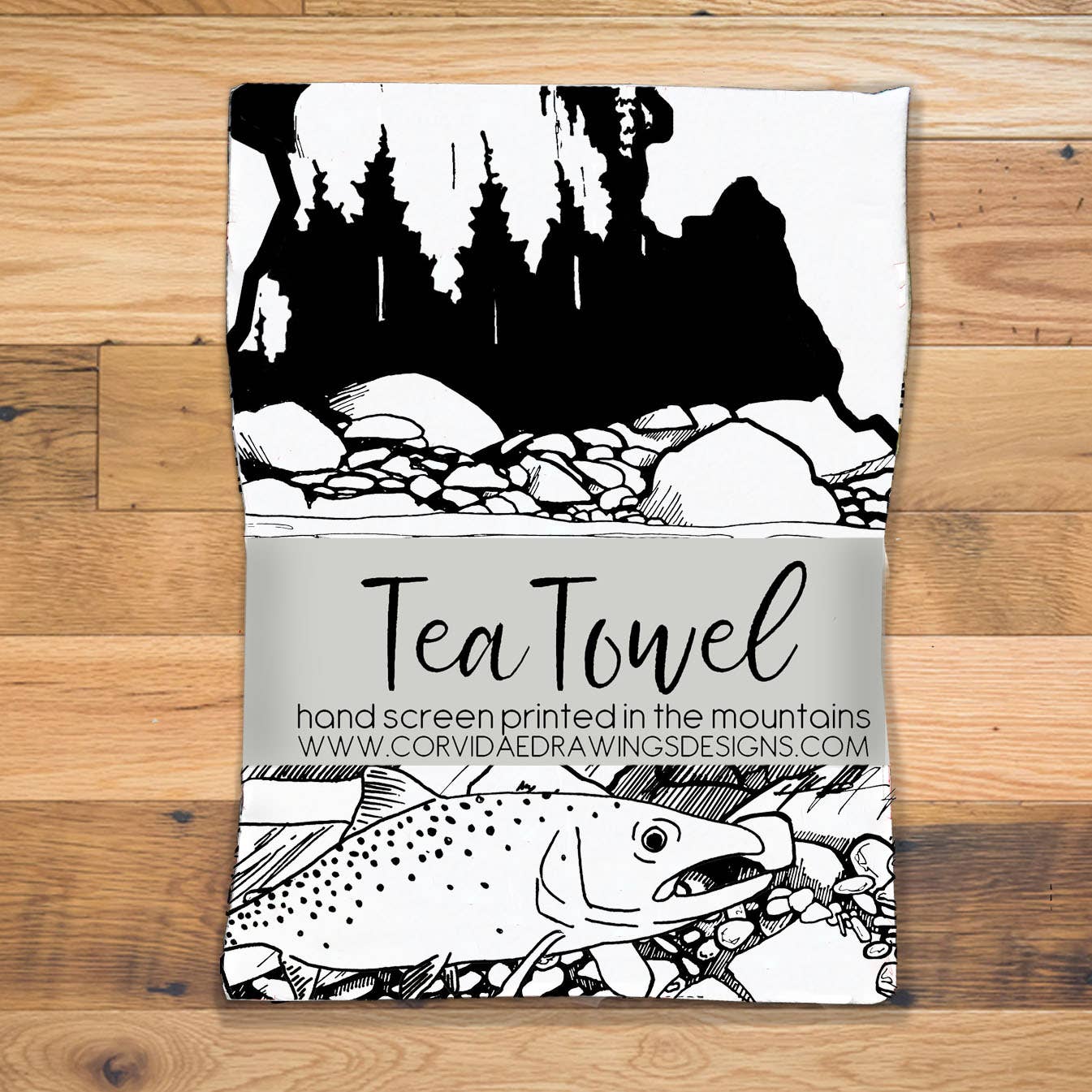 Corvidae drawings & designs - Wholesale Tea Towel - Idaho State Tea Towel2