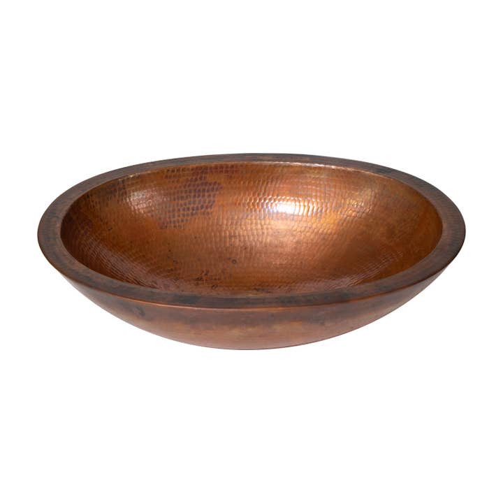 Ambiente Home Décor - Wholesale Bathroom Accessory Set - 19" Oval Double Wall Hammered Copper Bathroom Sink1