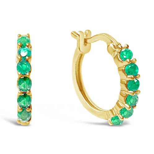 Karma Hoop Earrings - Emerald for wholesale by Sierra Winter Jewelry