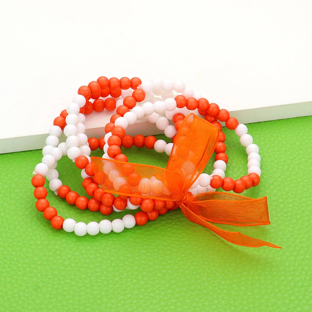 Sensibling Corp. - Wholesale Beaded Bracelet - 6PCS - Game Day Beaded Stretch Bracelets9