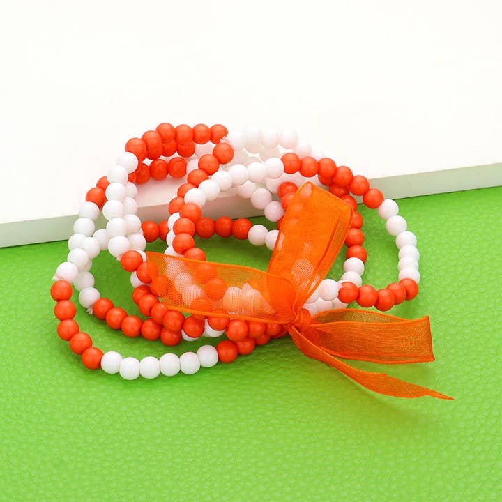 Sensibling Corp. - Wholesale Beaded Bracelet - 6PCS - Game Day Beaded Stretch Bracelets9