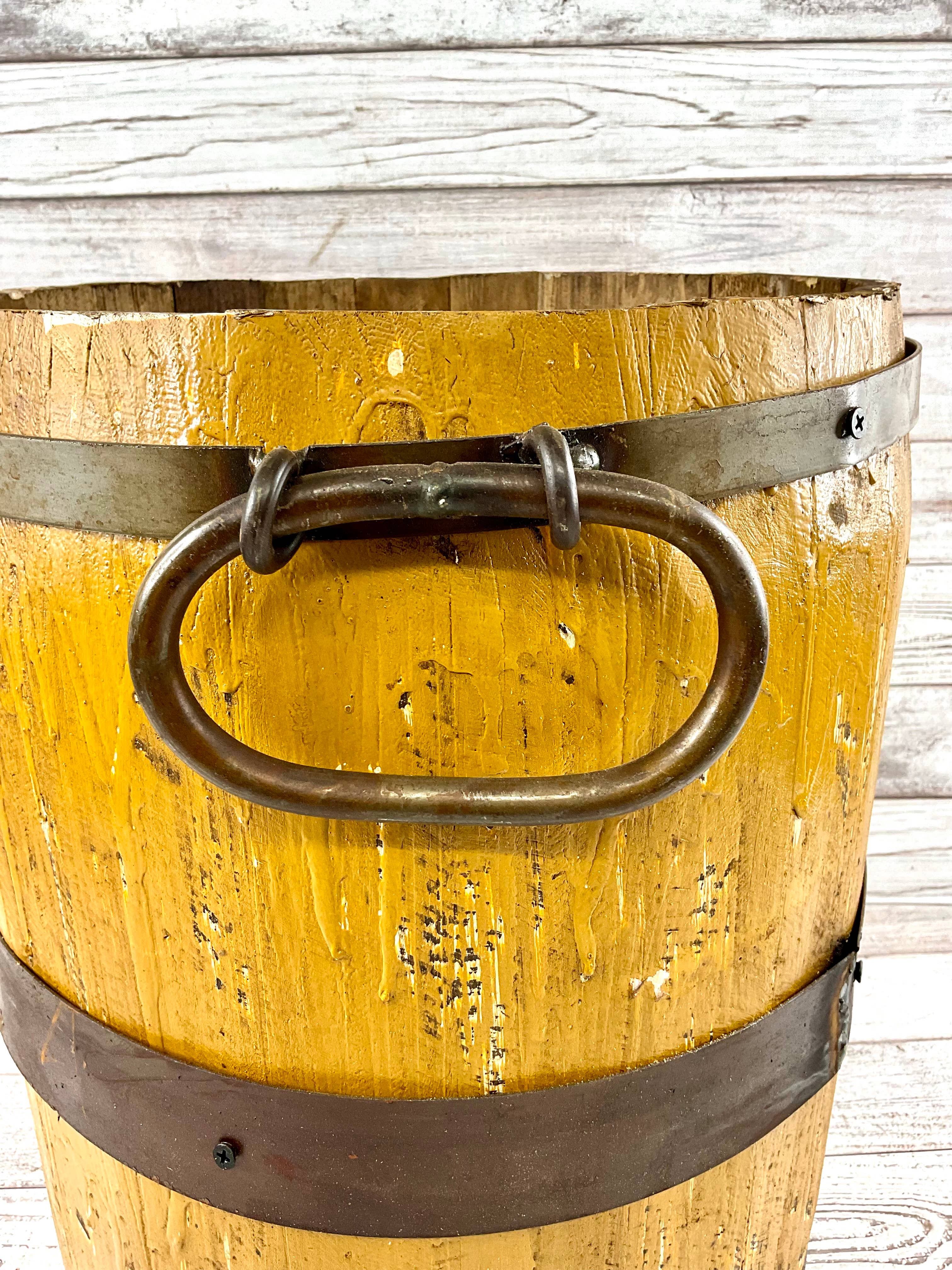 VALENTINA IMPORTS INC - Wholesale Bucket/Pail - Rustic Vintage Wood & Metal Barrel  ( Large Edition)5