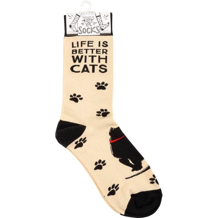 Primitives by Kathy - Wholesale Socks - Unisex - Life Is Better With Cats Socks3