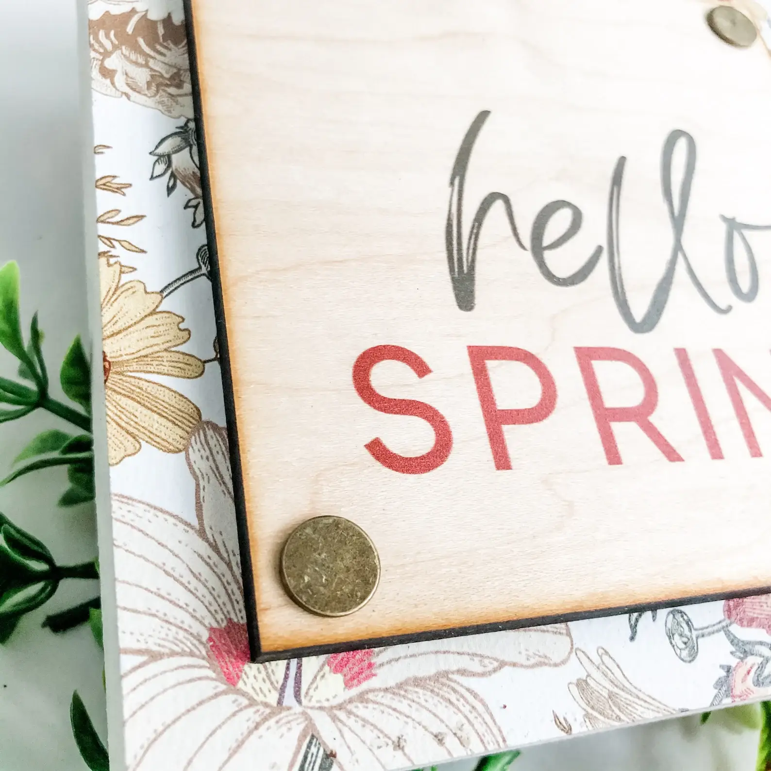 WillowBee Signs & Designs - Vente Pancarte - Mini panneau en bois Hello Spring1