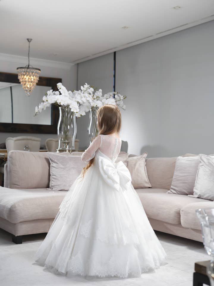 ivory Flower Girl Communion Dress - Occasional Wear for wholesale on Faire2