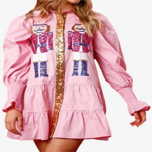 Nutcracker SEQUIN MARDI GRAS PATCHES AND EMBROIDERY PULLOVER – Shay's