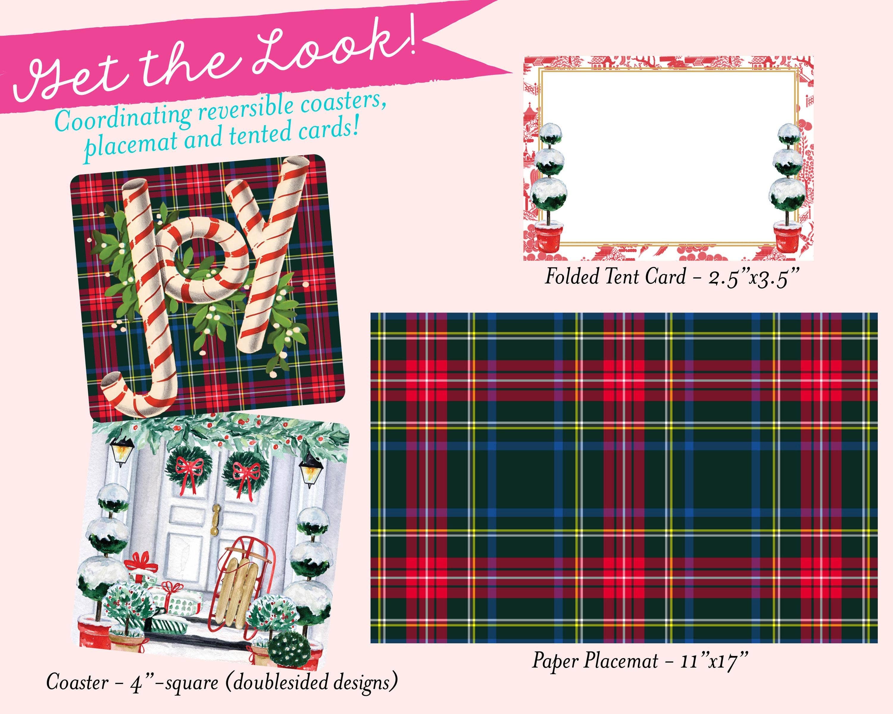 billet-doux - Wholesale Disposable Placemat - Black Stewart Tartan Christmas Paper Placemats8