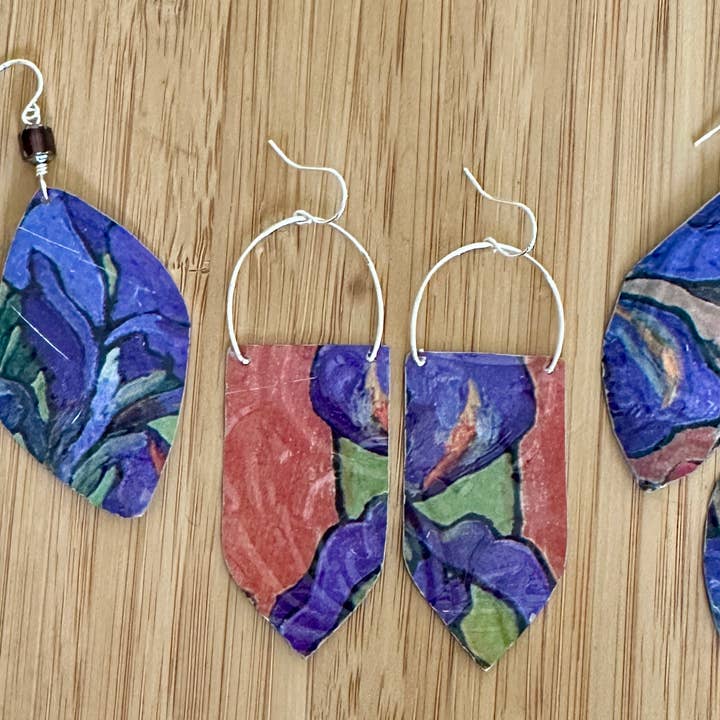 TTE Designs - Wholesale Dangle Earrings - Best Sellers - Set of 12 Recycled Vintage Tin Earrings 2