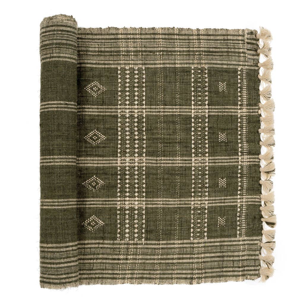 Indaba Trading - Wholesale Table Runner - Bhujodi Wool Handloom Runner, Cedar0