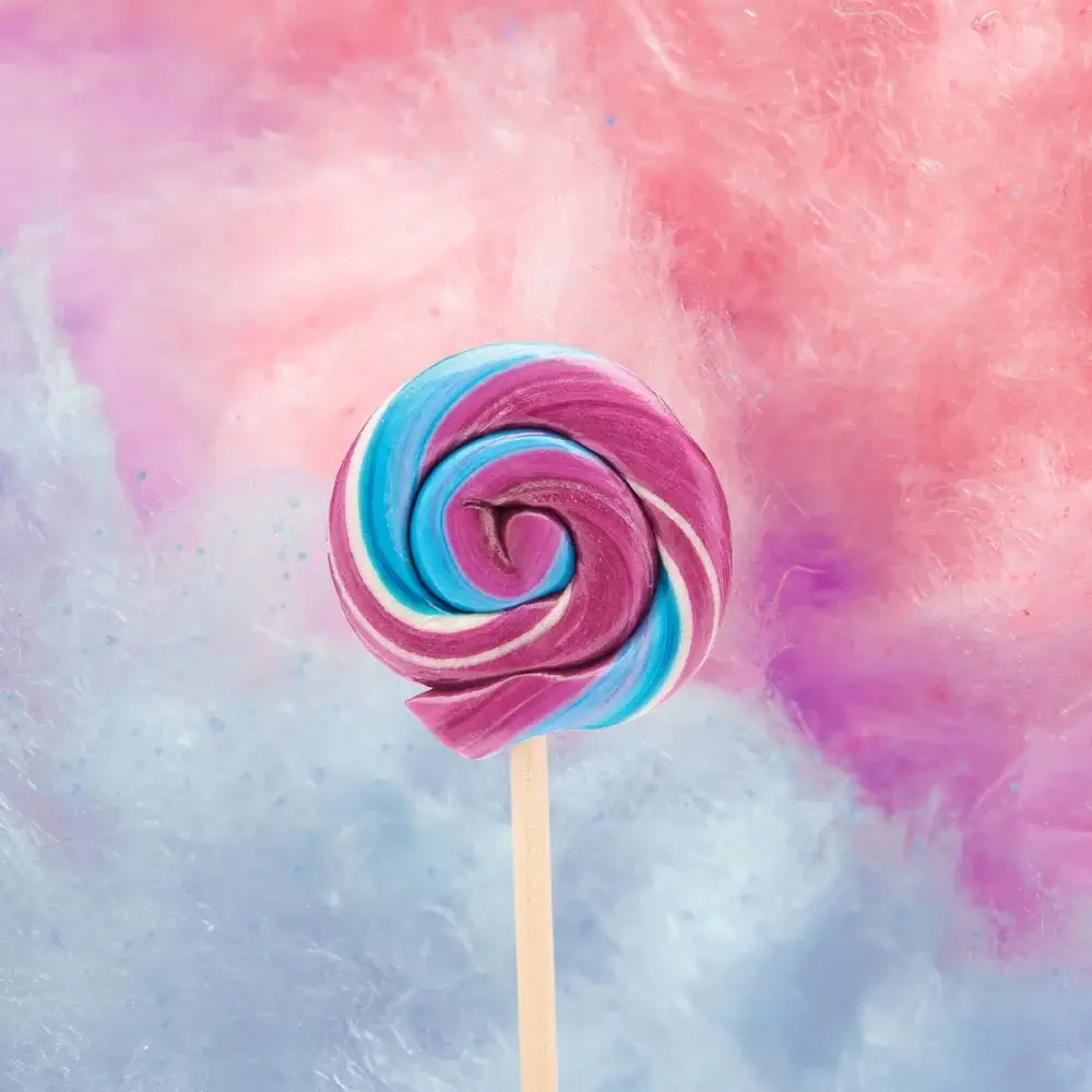 Hammond's Candies - Wholesale Lollipop - Handmade Lollipop - Tie Dye Cotton Candy - 1 oz2