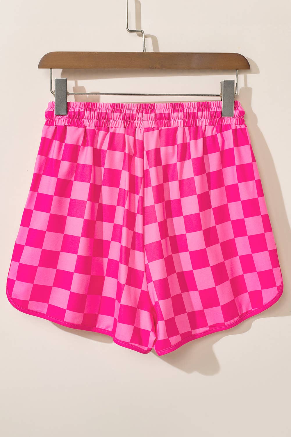 LA Society - Wholesale Shorts - Women's - Checkered Drawstring Elastic Waist Casual Shorts13