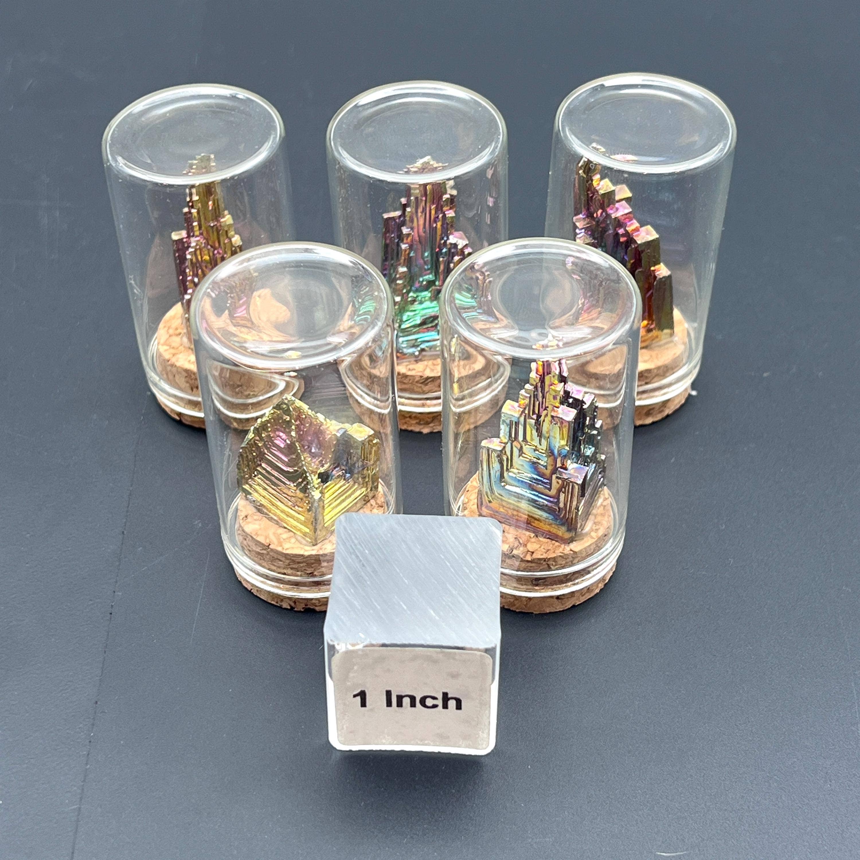 Crystal River Gems LLC - Wholesale Decorative Tabletop Object - Bismuth Specimen in Cloche Glass Jar1
