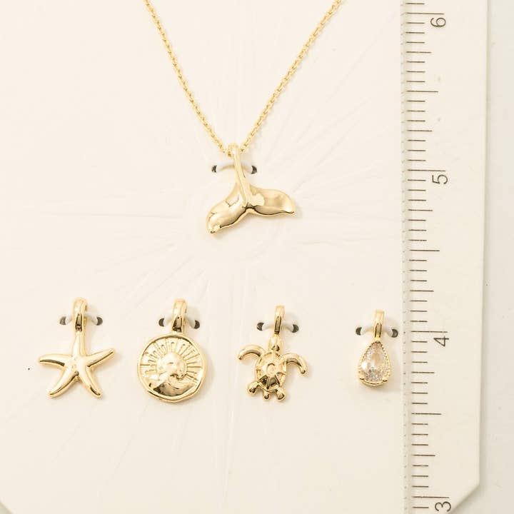 Fame Accessories - Wholesale Pendant/Charm Necklace - Whale Tail Swappable Pendant Necklace3