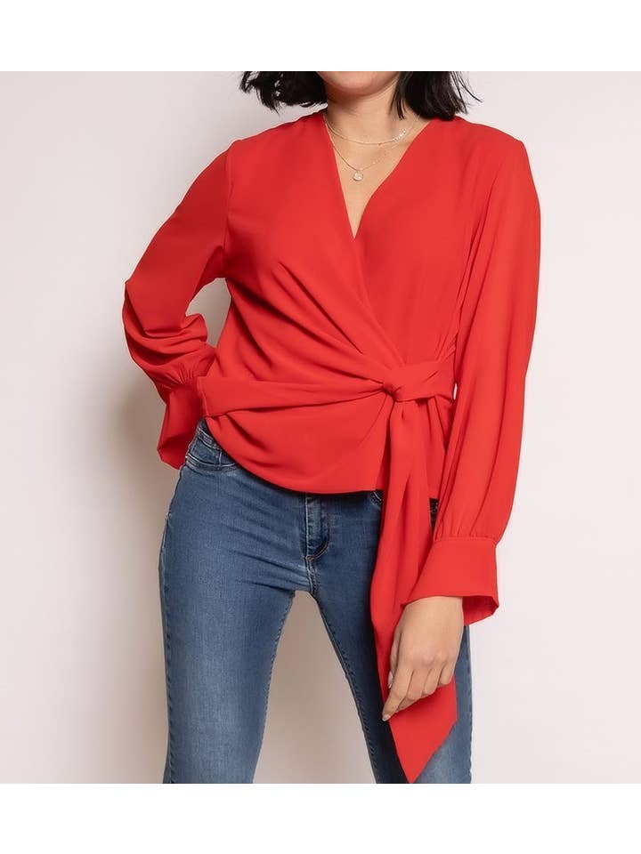 LORIANE – Blusa - Mulher por atacado – 22015U Blusa de gravata tamanho único 4