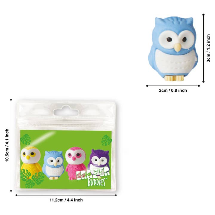 Deluxebase – wholesale Eraser – Erazer Buddies - Owls Rubber Set2
