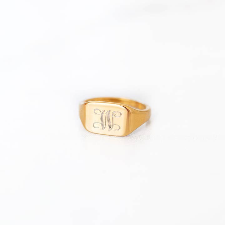 Square Signet Ring for wholesale by Golden Thread