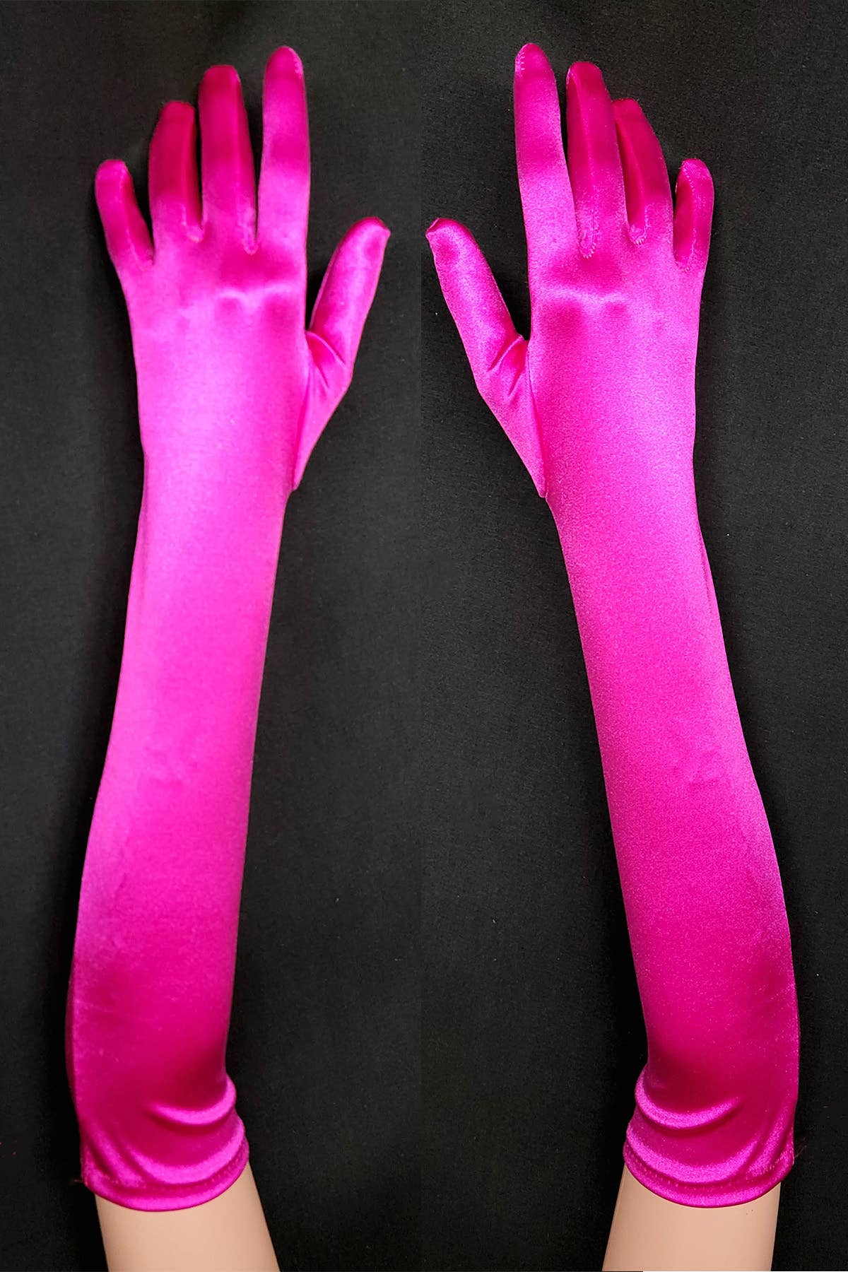 Chicas – wholesale Gloves – Women's – Pair of Elbow Length Satin Evening Gloves G72812BL15