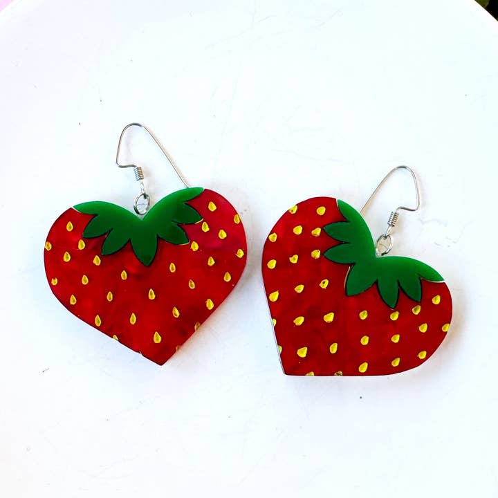 Berry in Love Heart Earrings – Sweet Summer Collection for wholesale by Luna B Jewelry