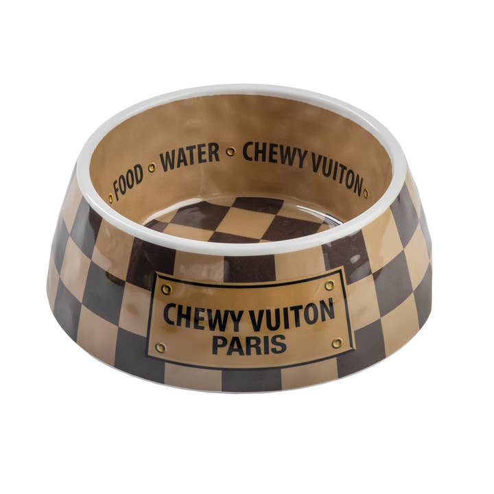 Haute Diggity Dog - Wholesale Pet Bowl - Cat/Dog - Checker Chewy Vuiton Bowl - 3 Sizes!! Dog Bowls