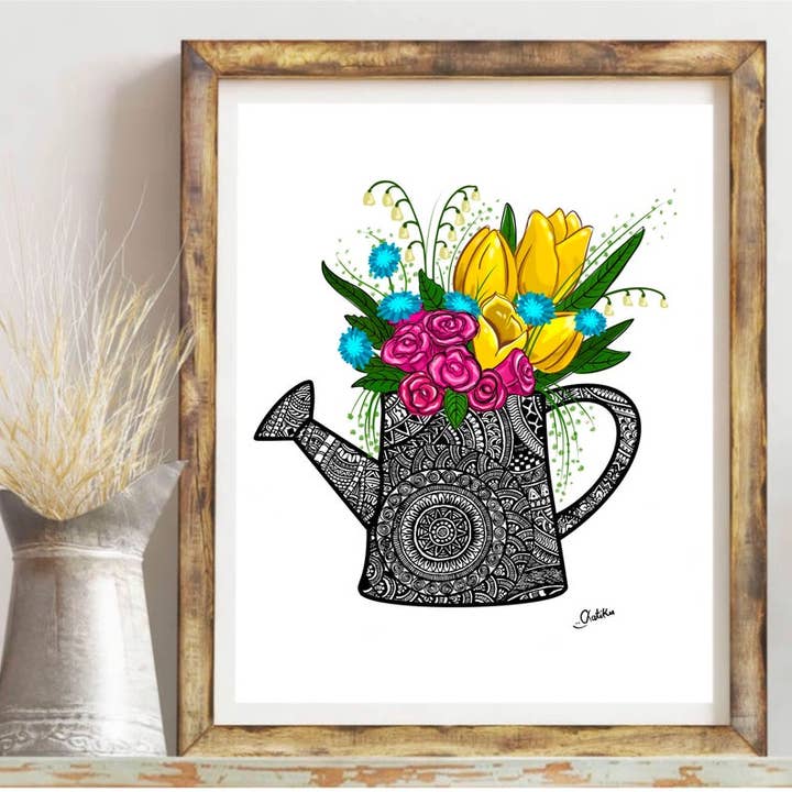 Flowers in Can Wall Art, Spring Wall Art for wholesale by GatikaChicShop