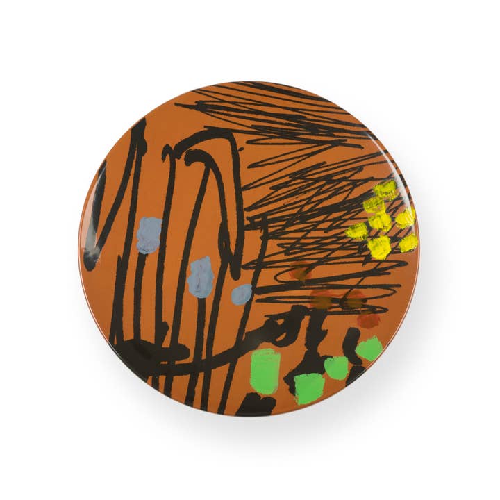 Hand painted earthenware platter (Platter 36) for wholesale by 1882 Ltd.