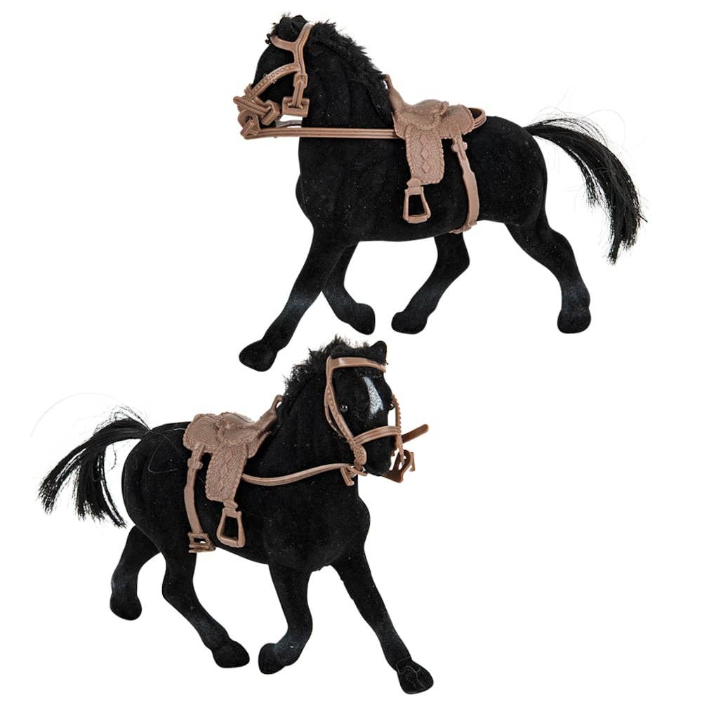 La Luna Bella - Toys - Vendita all'ingrosso Giocattolo classico - Bambini - Giocattoli per bambini LLB FLOCKED HORSES da 4"1