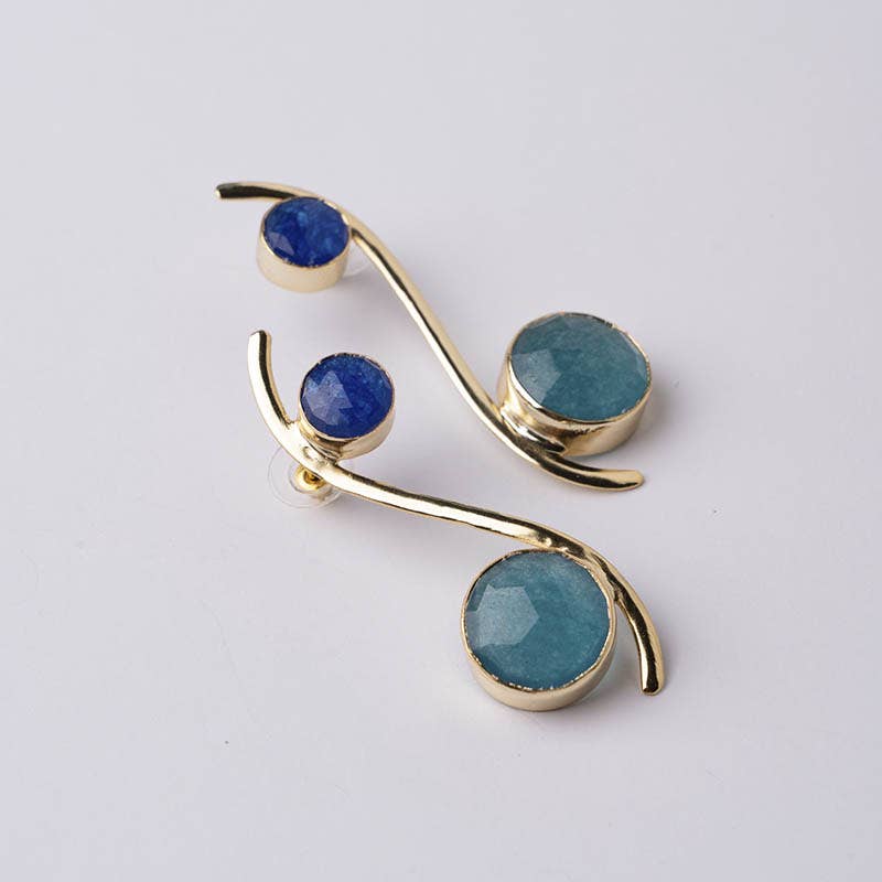 ACUS - Wholesale Dangle Earrings - Isis Polished Earrings Limited Edition Blue