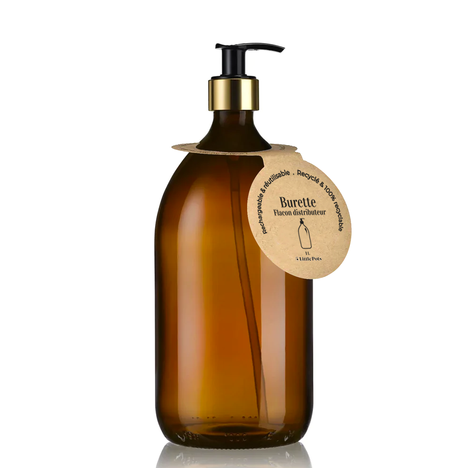 Little Pots - Wholesale Soap Dispenser - amber glass refillable gold soap dispenser bottle2