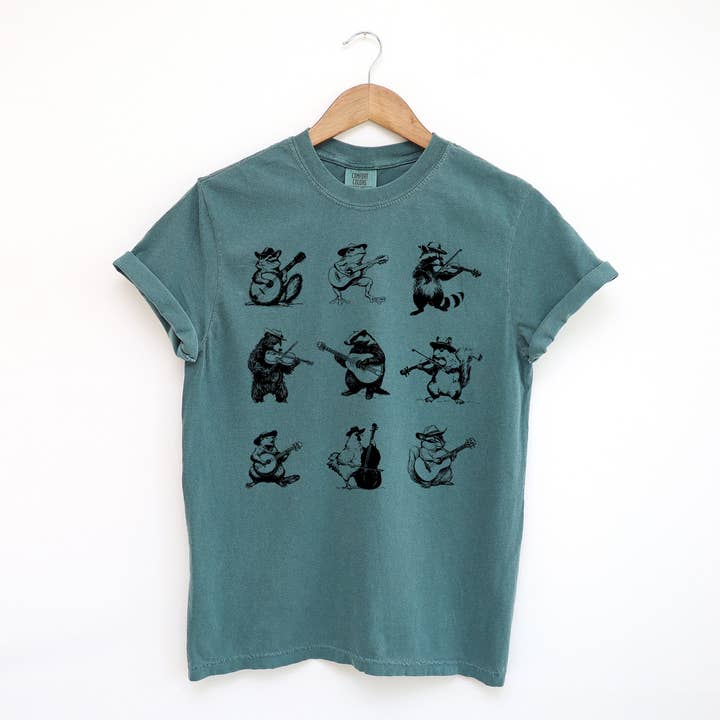 Animals Playing Instruments T-Shirt for wholesale by Blue Giraffe Inc