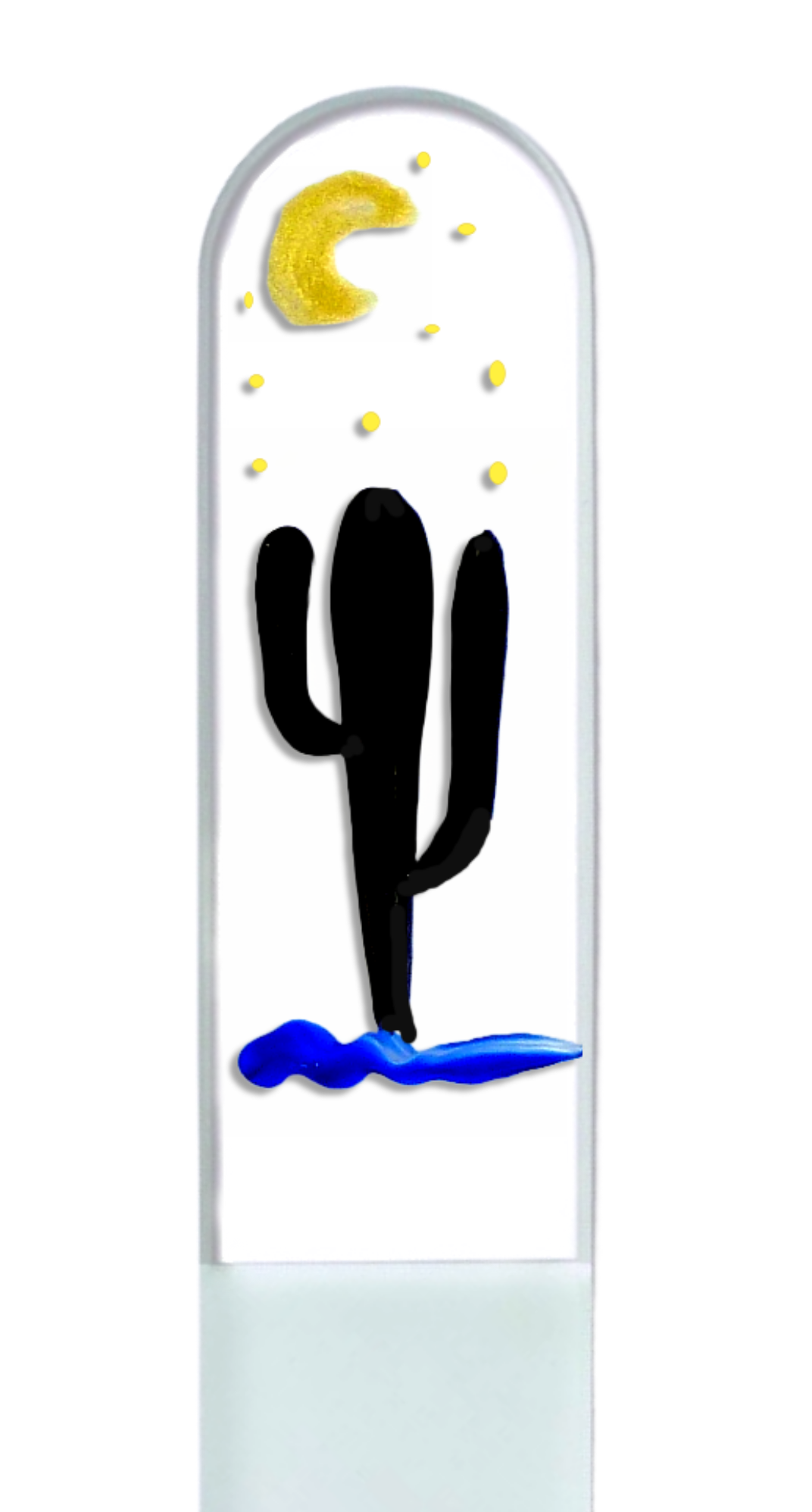 Classy Nail Files - Wholesale Nail File - Night Cactus Southwest Desert Hand Painted Crystal Nail File0