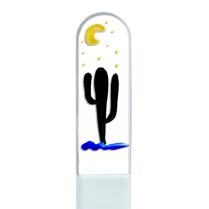 Classy Nail Files - Wholesale Nail File - Night Cactus Southwest Desert Hand Painted Crystal Nail File