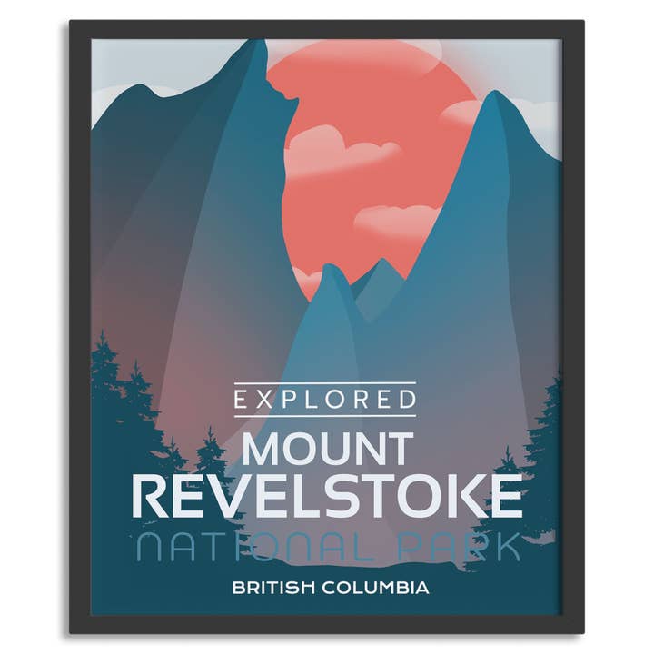 Mount Revelstoke National Park 'Udforsket' plakat for engroshandel hos Canada Untamed