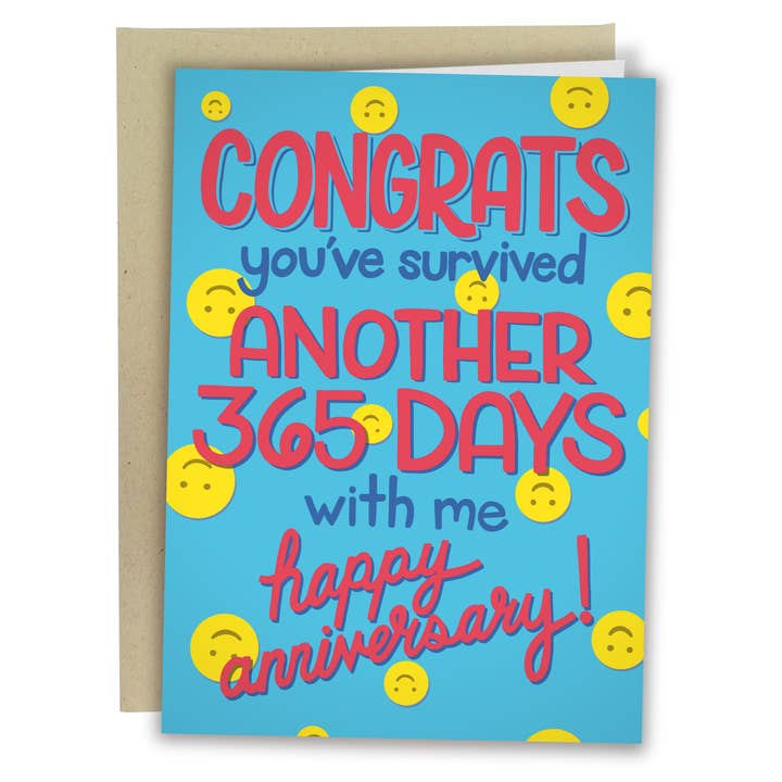 Sleazy Greetings - Wholesale Anniversary Card - Congrats You Survived Another 365 Days
