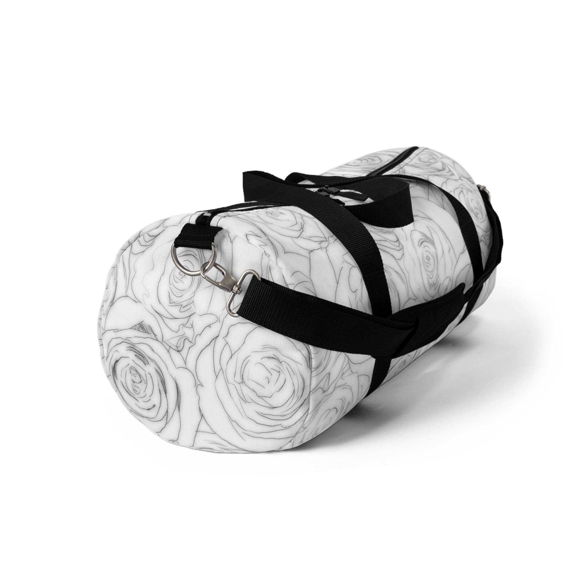Los Angeles Mercantile™ - Wholesale Weekender Bag - Women's - White Rose Duffel Bag Flower Lover Gym Bag2