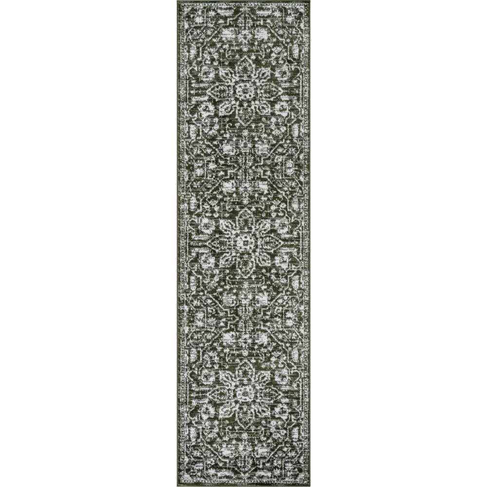 Well Woven - Venta al por mayor Alfombra pequeña - Alfombra suave Disa Vintage Medallion Green de Chill Rugs13