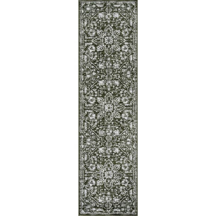 Well Woven - Venta al por mayor Alfombra pequeña - Alfombra suave Disa Vintage Medallion Green de Chill Rugs13