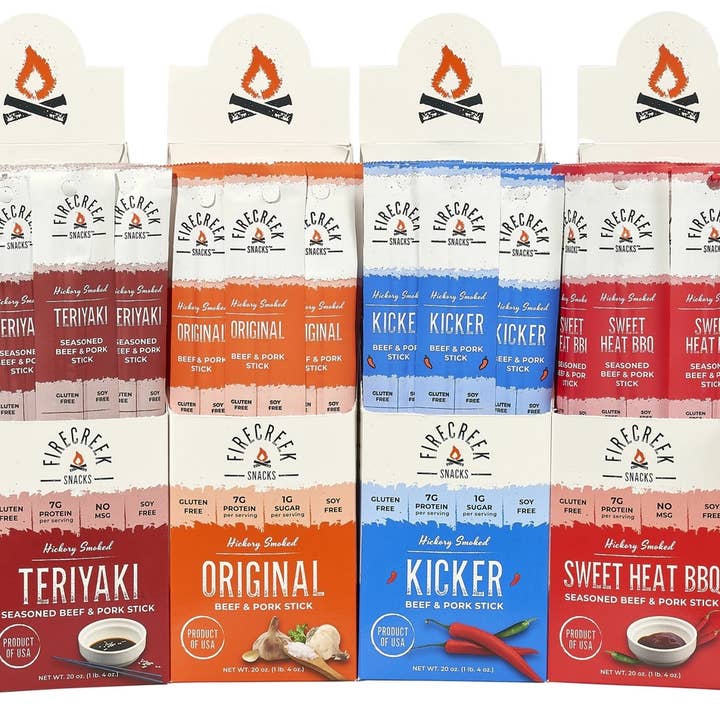 FireCreek Snacks - Wholesale Jerky - Original Snack Stix (Box of 20 - 1oz ea.)