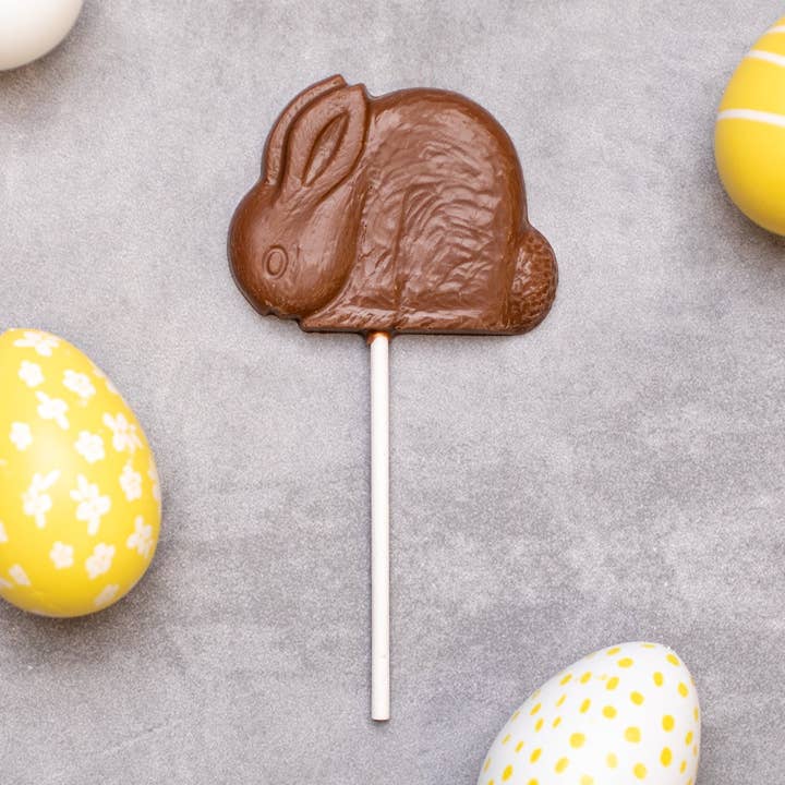 Mælk Kanin Lolly — 24 x 26g for engroshandel hos Cocoa Loco