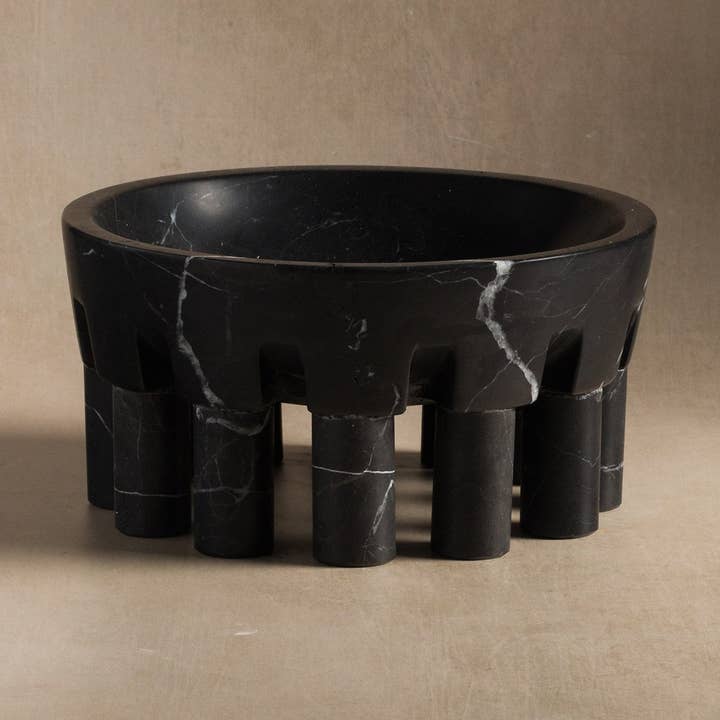 Pomona Bowl Small - Black Marble for wholesale by Studio H Collection
