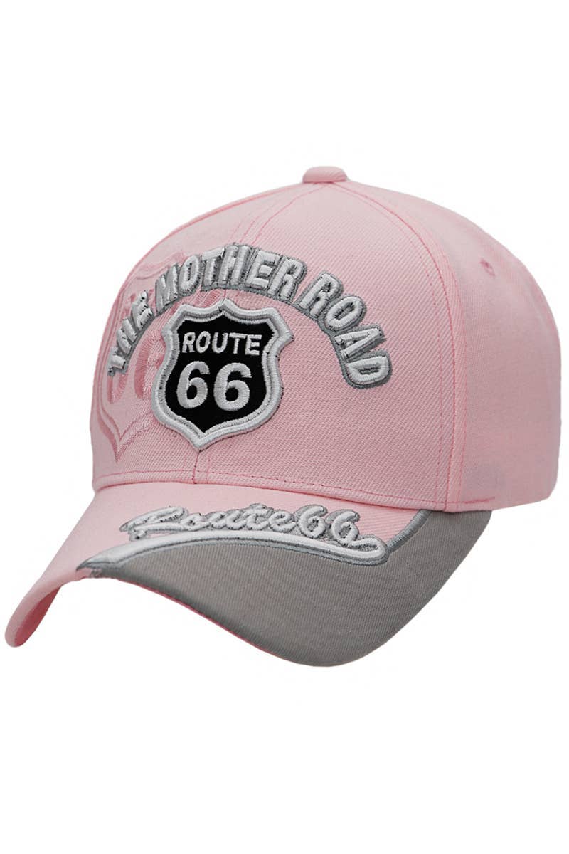 Cap Zone - Wholesale Baseball Cap - Women's - Route 66 The Mother Road Arc Logo Acrylic Baseball Cap8