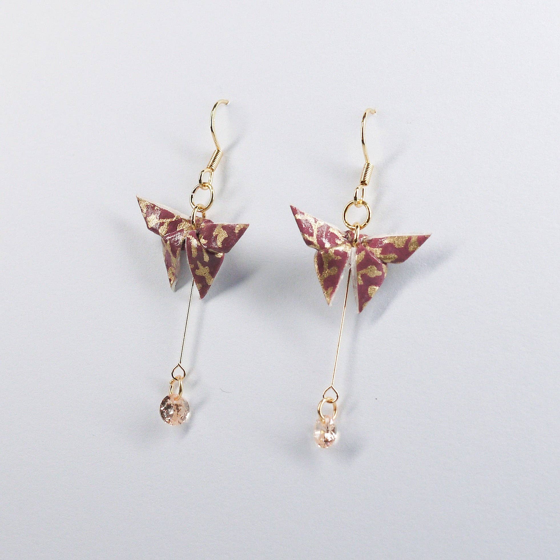 Kamyi.Art Origami Designs - Wholesale Dangle Earrings - Butterfly and Crystal Drop Earrings7