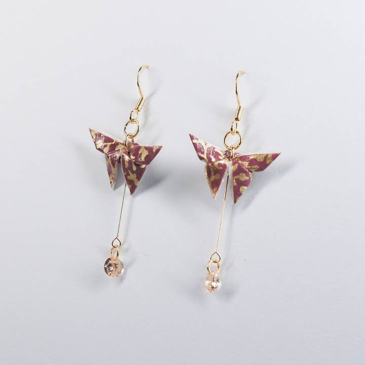 Kamyi.Art Origami Designs - Wholesale Dangle Earrings - Butterfly and Crystal Drop Earrings7