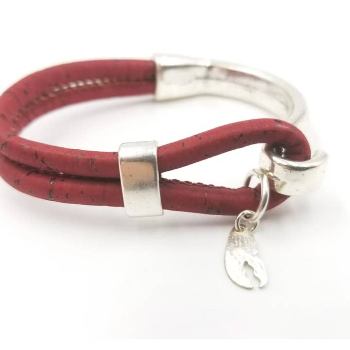 Gem Lounge Jewelry - Wholesale Charm/Dangle Bracelet - Maine Lobster Claw Sterling Silver Charm Cork Bracelet