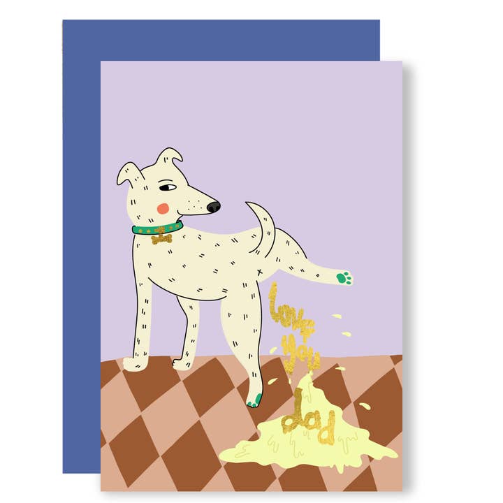 love you dad (dog wee) - gold foil for wholesale by Eat the Moon | Greeting cards and stationery