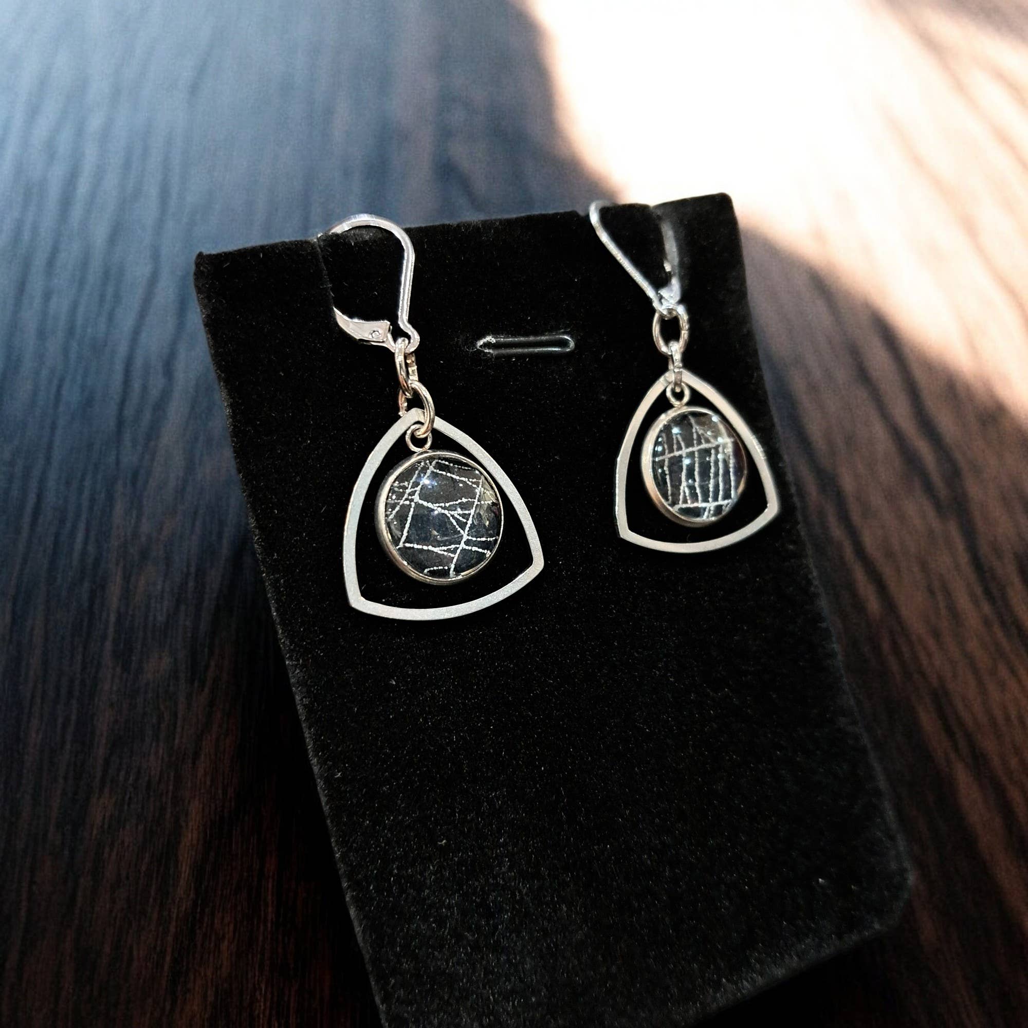 Hell Kitten RVA - Wholesale Dangle Earrings - Real Spiderweb Soft Hollow Triangle Dangles (Earrings)2