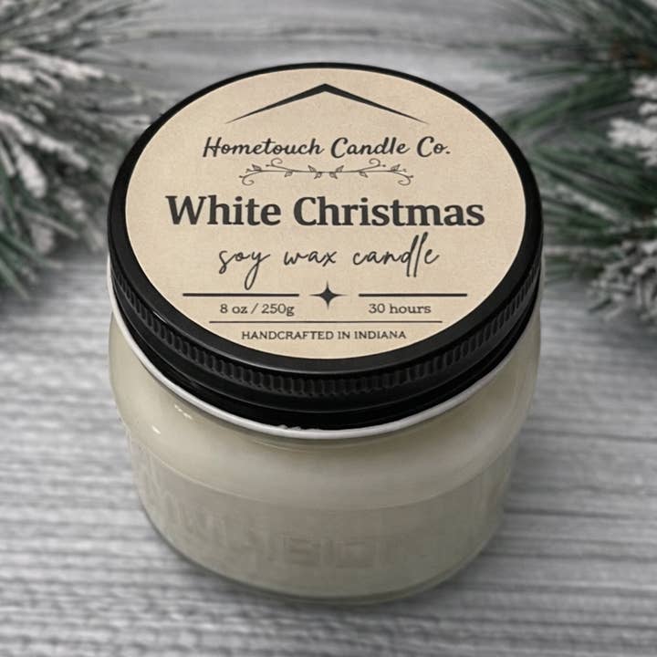 White Christmas Candle for wholesale by Hometouch Candle Co.